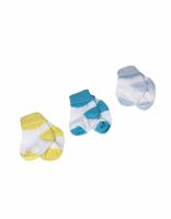 3x Detské kojenecké ponožky daleko. špička a päta 3ks, 0-6m, multifarebné, B21-7895