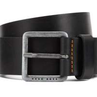 Leather belt with signature stitching: Jeeko_Sz40 - Hugo