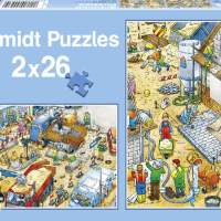 Puzzles Baggern & Bauen 2x26 Teile, 1St.