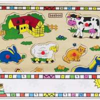 beeboo inlay puzzle large 7-10 pieces, assorted, 1 piece