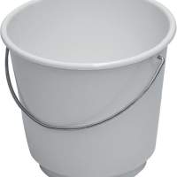 15l bucket with scale, white, food-safe, polyethylene, metal handle