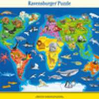 Ravensburger Rahmepuzzle Weltkarte mit Tieren 30 Teile