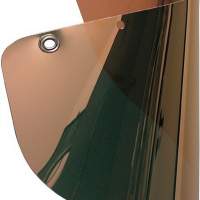 Protective screen made of approx. 1 mm thick polycarbonate, clear, gold-coated