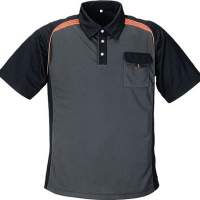 Poloshirt Gr.XXL dunkelgrau/schwarz/orange 50%PES/50%CoolDry mit Brusttasche