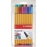 STABILO Fineliner point 88 8820 0.4 mm assorted colors 20 pcs./pack.