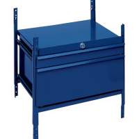 Shelving unit with 2 drawers LOGS 100 H520xW540xD390mm Blue RAL 5022 lockable