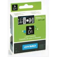 DYMO tape cassette D1 S0720910 19mmx7m white on black
