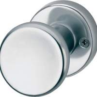 Door knob 54/50 D: 50mm aluminum F2 fixed on rosette