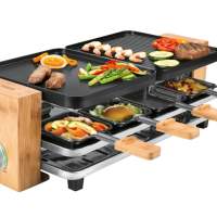 PRINCESS Raclette Pure 8 pans bamboo